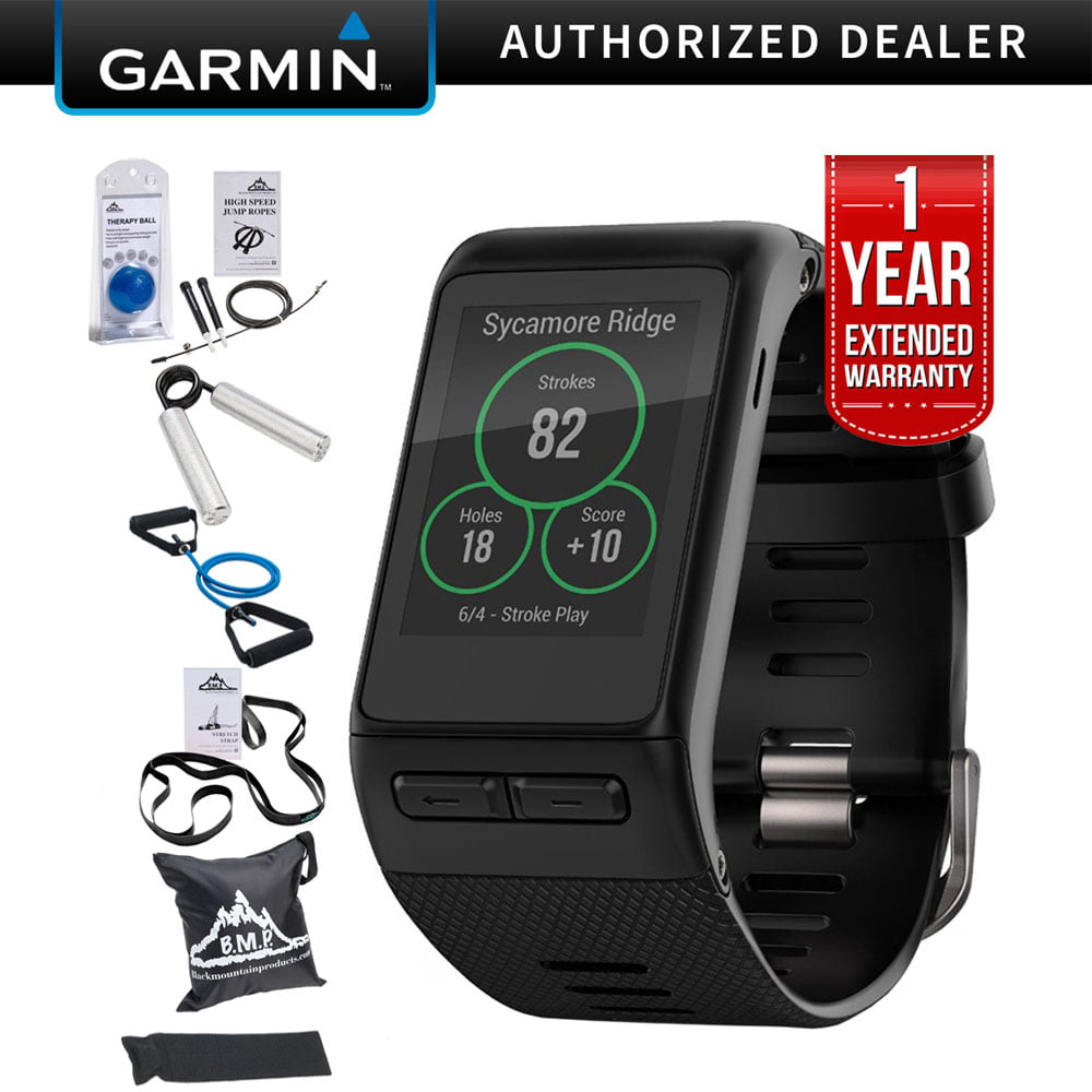 dagsorden vejkryds Kamel Garmin (010-01605-03) vivoactive HR GPS Smartwatch, Regular Fit - Black w/  Fitness Bundle Includes, 7-Pieces Fitness Kit + 1 Year Extended Warranty -  Walmart.com