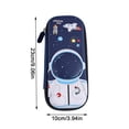 thumbnail image 3 of Large Capacity Pencil Case, Blue Plastic Pencil Box Organizer for Stu-dents - Sch-ool Supplies for Teens, College, Office with Compartments (9.06 x 3.94 x 1.97 in), 3 of 7