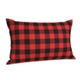 thumbnail image 2 of Kll Buffalo Plaid Red Black Pillow Covers Envelope Closure,Super Soft And Cozy Fuzzy Fleece Pillow Case Cover 14"X20", 2 of 9
