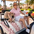thumbnail image 3 of Golf Cart Seat Covers for 2 Seater,Red Gray Botanical Microfiber Cart Seat Towel Blanket,Pastoral Spring Summer Leaf Aesthetics Absorbent NonSlip Bench Seats Protector for Golf Course 51"x31", 3 of 9