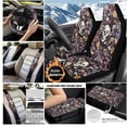 thumbnail image 3 of KUIFORTI Skull Flowers Front Car Seats Cover 6 Pack with Auto Center Console Armrest Pad Steering Wheel Cover Auto Seat Belt Cover Full Protection Fit for Cars SUV Sedans, 3 of 6