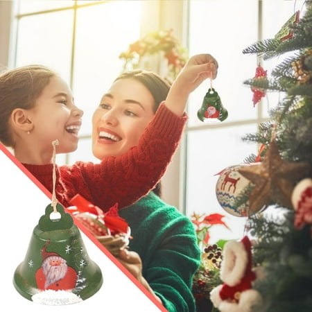 

Herrnalise New Wrought Iron Bells Christmas Decoration Pendant Christmas Tree Decorations Old Snowman Bells Hanging Christmas Props Home Essentials Kitchen