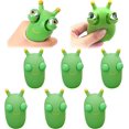 thumbnail image 1 of 6 piezas divertido juguete para apretar gusanos de hierba, antiestrés, juguete de extrusión de esponja, juguete para saltar para apretar los ojos, regalo para liberar el estrés para niños y adultos ER, 1 of 5