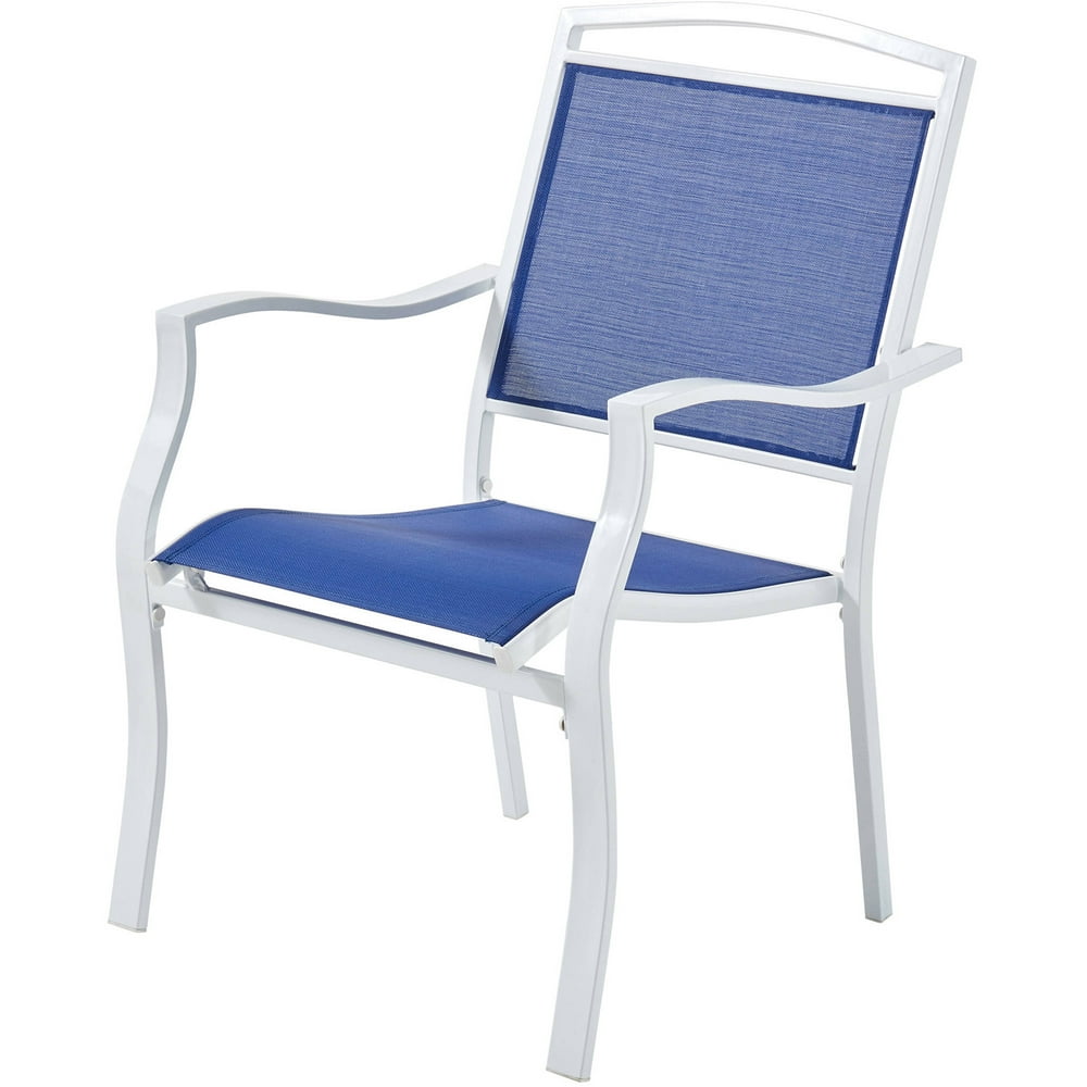 Mainstays Sand Dune Outdoor Patio Dining Set, Metal Sling 7 Piece, Blue