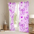 thumbnail image 3 of Manfei Cute Purple Bowknot Blackout Curtains,Cartoon Cute Bow Window Curtains Pack of 2 (38x45 Each), 3 of 6