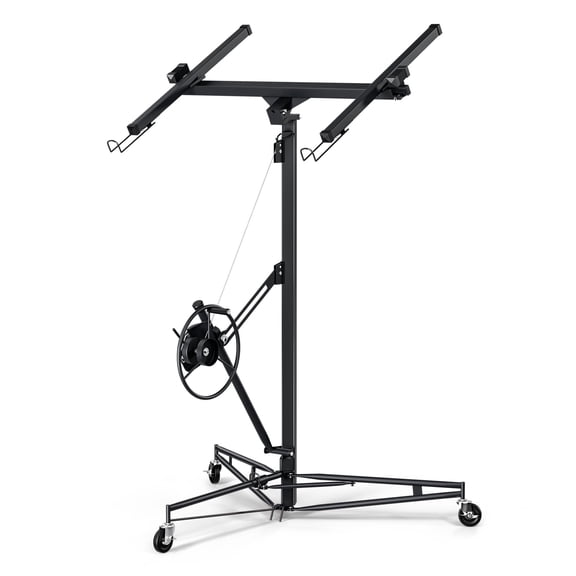 Drywall Lift – 11 Ft Drywall Rolling Lifter Panel, 150 lbs Heavy Duty Sheetrock Lift – Panel Hoist Jack with 360° Adjustable Telescopic Arm and 3 Lockable Wheels