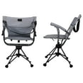 thumbnail image 6 of Folding Camping Chair, Portable Lawn Chair with Swivel & Armrests - Blue Grey, 6 of 8