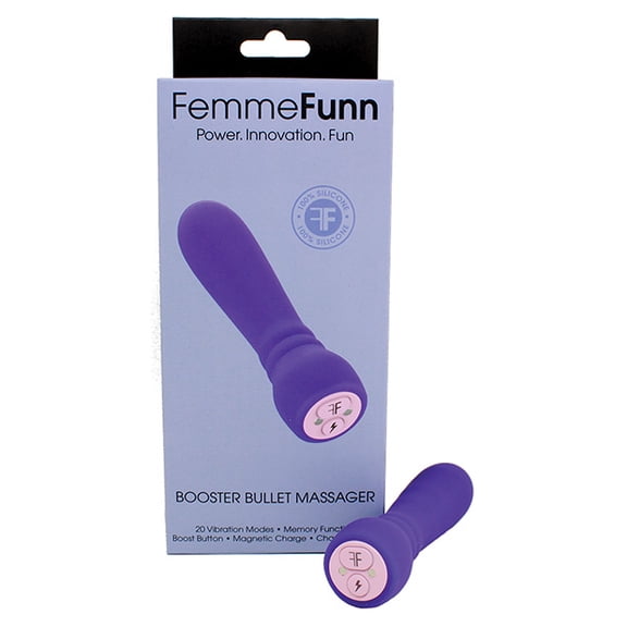 Femme Funn Booster Bullet Vibrator - 20 Powerful Modes Rechargeable & Whisper Quiet Bullet Massager