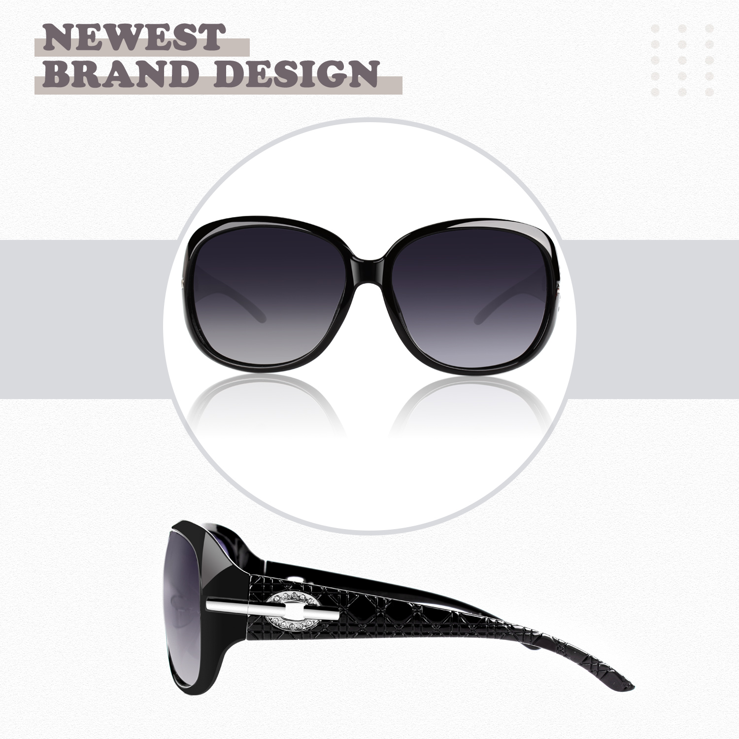Sunier Women's Oversized Butterfly Sunglasses, Crystal, 2-Pack photo 8