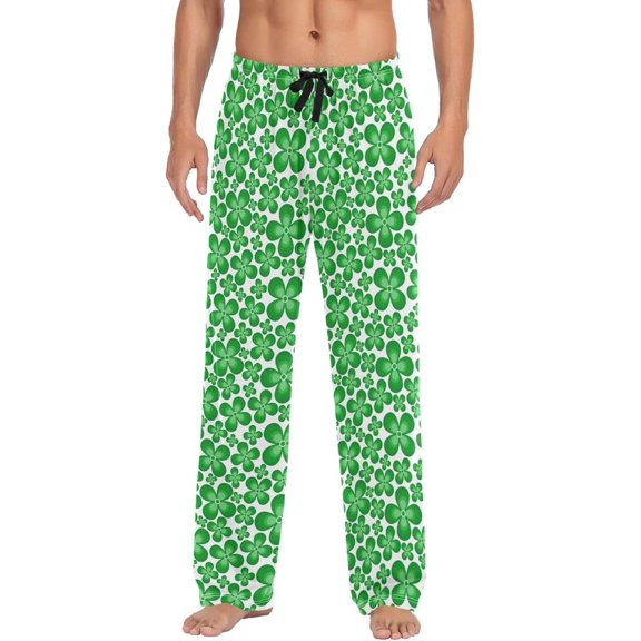 GZHJMY St. Patrick's Day Pajama Pants for Men, Lounge Pants Lightweight Men Pajama Bottoms with Drawstring Pockets, Christmas New Year Birthday Gifts, Large