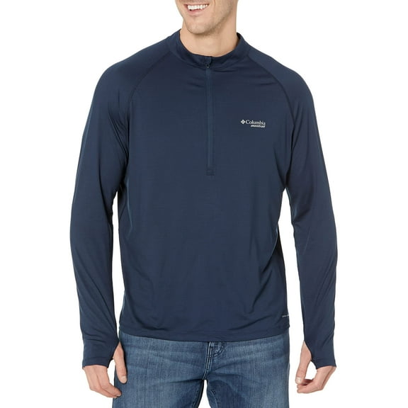 Columbia Men's Shirt Half Zip Mesh Long Sleeve Navy X-Large