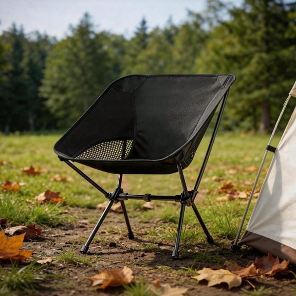Ultralight Foldable Moon Camping Chair, Collapsible Outdoor Chair with Carry Bag for Hiking and Beach