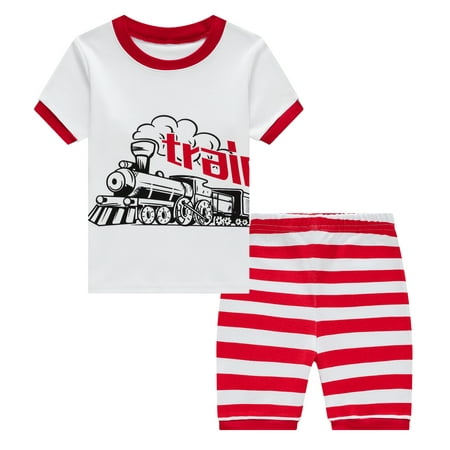 

Aolyty Toddler Boys Train Pajamas 2 Piece Pajama Sets Summer Pjs 5T