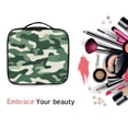 thumbnail image 6 of FORMRS Travel Makeup Bag Large Capacity Train Case Cosmetic Organizer with Adjustable Dividers, Light Green Camouflage Design, 6 of 8