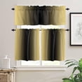 thumbnail image 2 of Lemon Yellow Black Ombre Kitchen Curtains and Valances Set, Rod Pocket Curtains Tier Farmhouse Window Curtains 36 Inch Length, Modern Minimalism Gradient Art 3 Piece Kitchen Curtains Set, 2 of 6