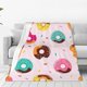 thumbnail image 1 of Balery Donut Manta de Felpa Suave y Acogedora – Cobija de Franela Aterciopelada para Cama, Lavable y Cálida para Sofá, Mascotas, Transpirable-60"x50", 1 of 7