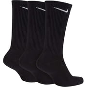 Mens Nike 3-Pack Everyday Plus Dri-FIT Cushion Crew Training Socks Color: Black Size: 8-12