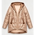 thumbnail image 5 of Iyufng Women's Hooded Quilted Mid Length Puffer Jackets, Zip Up High Low Winter Coat with Side Pockets, 5 of 6