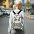 thumbnail image 7 of FORMRS Mini Backpack Purse for Women Quilted Travel Daypack Casual Shoulder Bag, Beige Cute Cat, 7 of 7