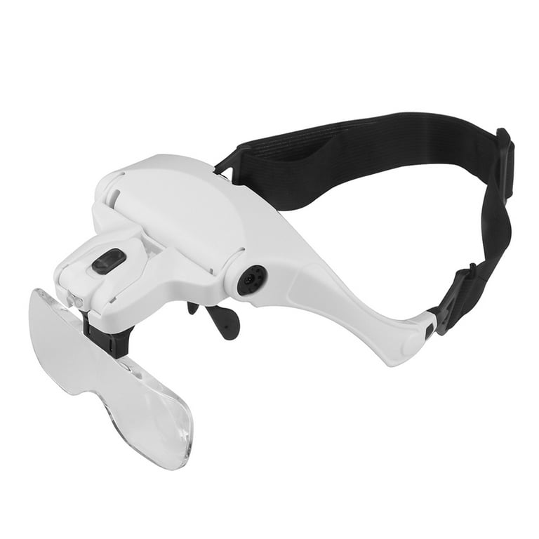 MABOTO 5 Lens 1.0X-3.5X Adjustable Bracket Headband Glasses Magnifier Loupe  with 2 LED Lights Goggles Magnifying Tool 