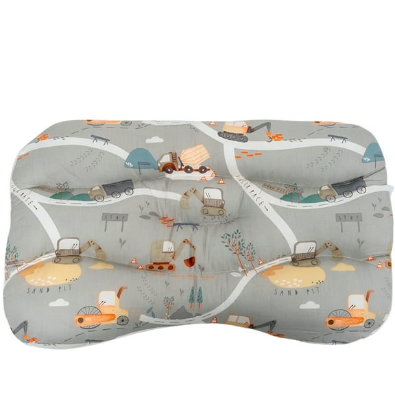 LAMIRO Organic Cotton Toddler Pillow for Sleeping - Breathable Cooling Kids Pillow for Boys&Girls (3-9 Years) - Machine Washable Cartoon Pillow - Back to School,Daycare,Nursery Essentials