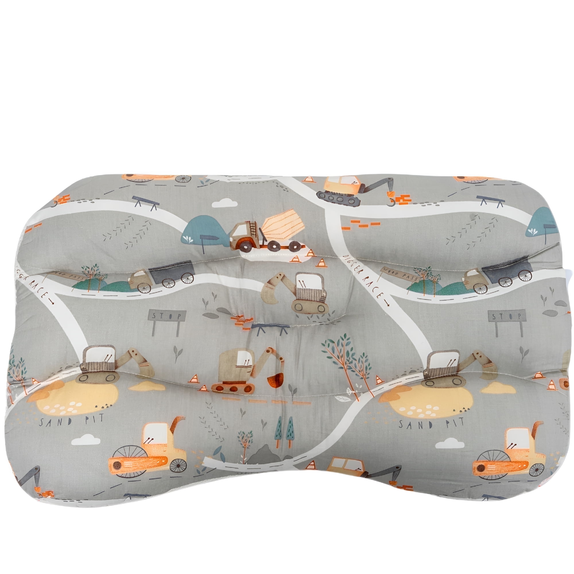 LAMIRO Organic Cotton Toddler Pillow for Sleeping - Breathable Cooling Kids Pillow for Boys&Girls (3-9 Years) - Machine Washable Cartoon Pillow - Back to School,Daycare,Nursery Essentials