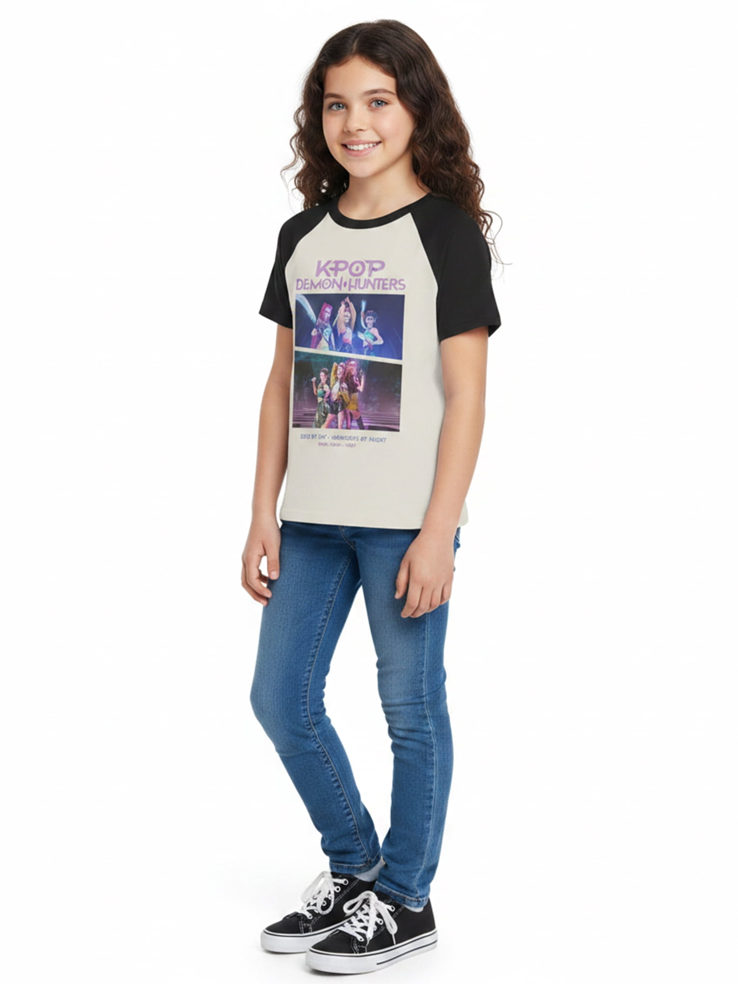 K-Pop Demon Hunters, Girls' & Big Girls' Graphic Tee, Idols By Day, Sizes 4-16