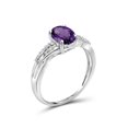 thumbnail image 4 of JewelersClub Amethyst Ring Birthstone Jewelry – 1.10 Carat Amethyst 0.925 Sterling Silver Ring Jewelry with White Diamond Accent – Gemstone Rings with Hypoallergenic 0.925 Sterling Silver Band, 4 of 4