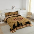 thumbnail image 2 of Erosebridal Bear Comforter Set King Wildlife Bedding For Young Black Animals Plants Bedding Comforter Sets Brown Cabin Style Bedroom Decor Geometric Tribal Rustic Country Down Comforter, 2 of 5