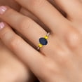 thumbnail image 4 of Gem Stone King 10K White Gold Blue Sapphire and Yellow Sapphire 3-Stone Ring for Women | 2.07 Cttw | Oval 8X6MM | Gemstone September Birthstone | Size 9, 4 of 6