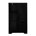 thumbnail image 6 of Wooden Kitchen Cabinet with Adjustable Shelves,Modern Pantry Cabinet with Glass Doors&Storage Space,Storage Cabinet for Entryway,Laundry,Living Room,Bathroom,Black, 6 of 9