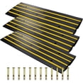 thumbnail image 1 of 50 Ton 48 In Rubber Driveway Curb Ramps 3-Pack Heavy Duty Low Profile Car Ramp with Drainage Channel for Garage and Threshold, 1 of 7