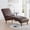 Dark Brown, variant on YWEN Chaise Lounge Chair Indoor with Lumbar Pillow, Upholstered PU Leather Tufted Chaise Lounges, Mid Century Modern Chaise Armless Chair with Wood Legs for Living Room, Bedroom