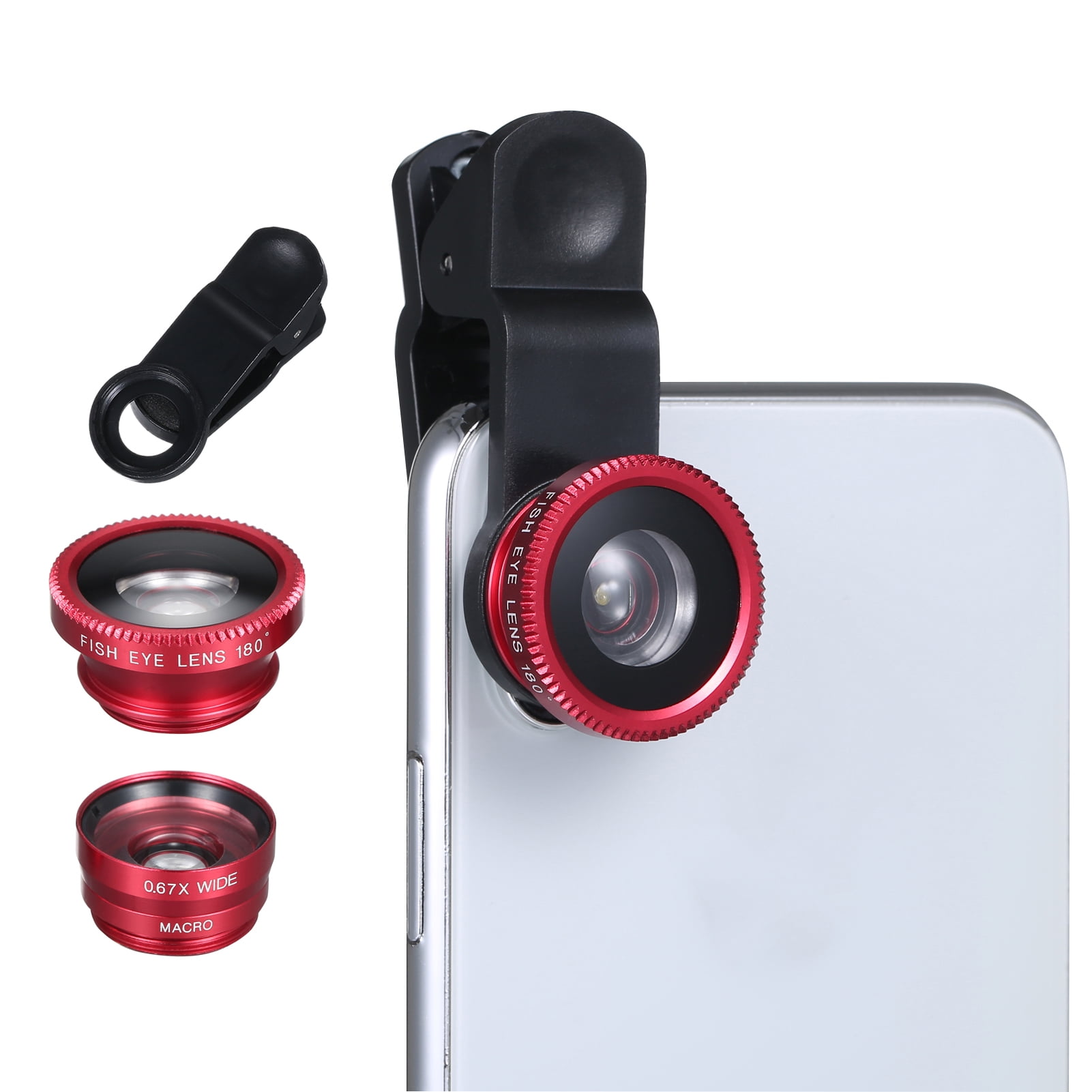 Feature Designed Travel case Android and Others, 8X HD Zoom Lens Kit with Wide Angle Macro Lens Telephoto Cell Phone Lens by WGear Universal Clip for Smartphone iOS 
