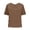 Khaki, variant on HXWCHs French Terry T-shirt Women's Retro Fashion Casual Loose Fit Short Sleeve Turndown Neck Solid Color Tee Shirt top S Purple