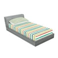 thumbnail image 2 of Ambesonne Colorful Fitted Sheet & Pillow Sham Set, Doodle Paralel Lines, Twinxl, Multicolor, 2 of 2