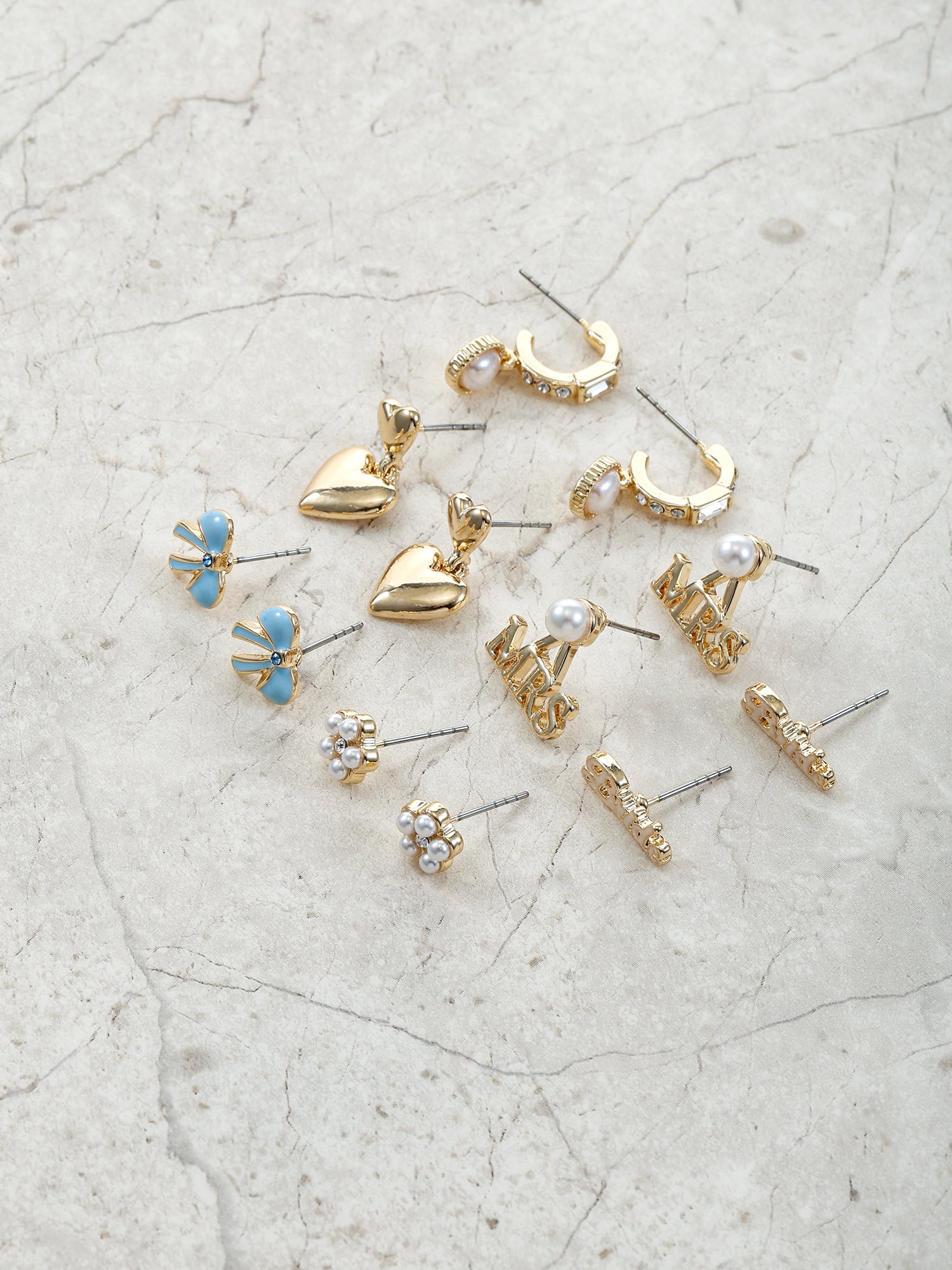 Packed Party Women's Bride-to-Be Earring Set, 6 Pairs