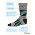 thumbnail image 3 of MeMoi Stripe Dot Combo Cotton Blend Crew Sock - Boys - Male, 7 8, Gray, 3 of 8