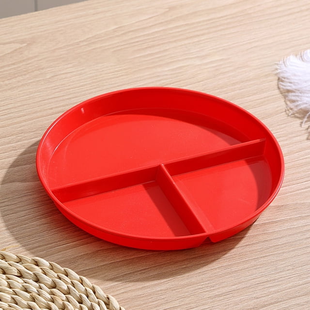 ONFD Three Grid Fat Reducing Meal Plate Wheat Straw Fall Household Plate 3 Grid Plate Special Plate Kid Plate