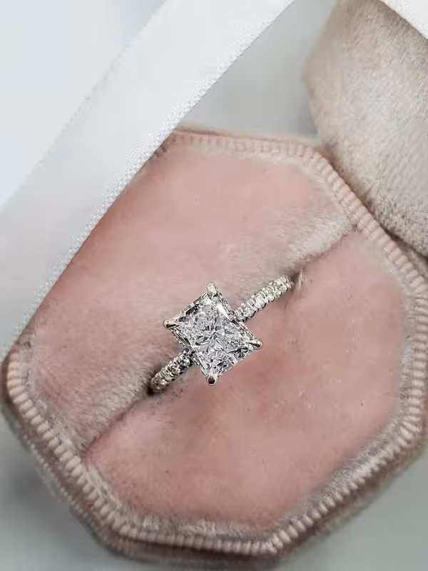 Aishvi Jewels 1.50Ct Radiant Cut Lab Diamond Women's Engagement Ring Gift For Her Anniversary Ring,Promise Ring 14K White Gold Plated