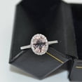 thumbnail image 4 of Oval Morganite Engagement Ring with Diamond Halo 14k White Gold 1.50ct, 4 of 4
