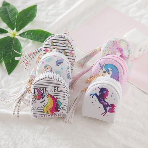 Unicorn Wallet Coin Pouch Keychain Ring Multi Purpose Lady Clutch Purse  Earphone Case Small Jewelry Personal
