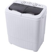 Twin Tub Mini Portable Clothes Washing Machine with Timer Control, 14.3lbs Capacity, Compact Washer(7.7lbs) and Spin Dryer Combo (6.6lbs) Semi-Automatic, For Apartment, Dorm, RV-Camping