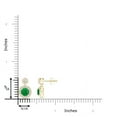 thumbnail image 2 of ANGARA Natural Dangling Emerald and Diamond Halo Earrings with Milgrain in 14K Yellow Gold for Women (Size-5mm) | May Birthstone, Anniversary, Jewelry Gift for Women | Natural Emerald Earrings, 2 of 6