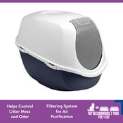 Vibrant Life Mega Smart Cat Cove Enclosed Cat Litterbox, Navy & White, 1 Count