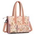 thumbnail image 2 of Teacher Tote Bag,Corgi Dog and Flower Florals Teacher Utility Tote Bag,Large Work Tote Bags for Women with Multiple Pockets,Top Zipper Closure,13.8x10.6x6.7 Inch, 2 of 5