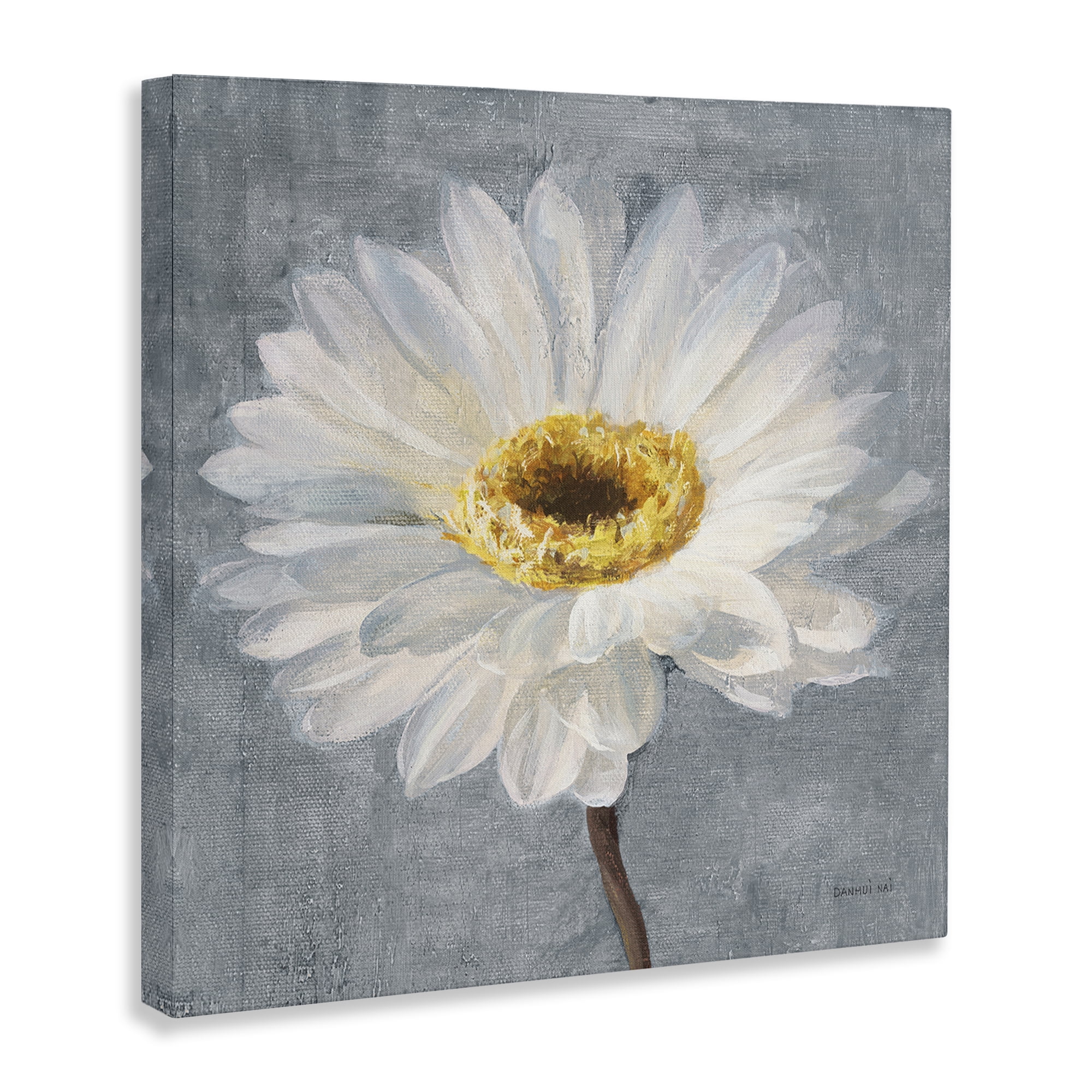 Stupell Industries Paris Blossom on Grey Plants & Flowers Painting Wrapped Canvas Art Print Wall Art, 30 x 30