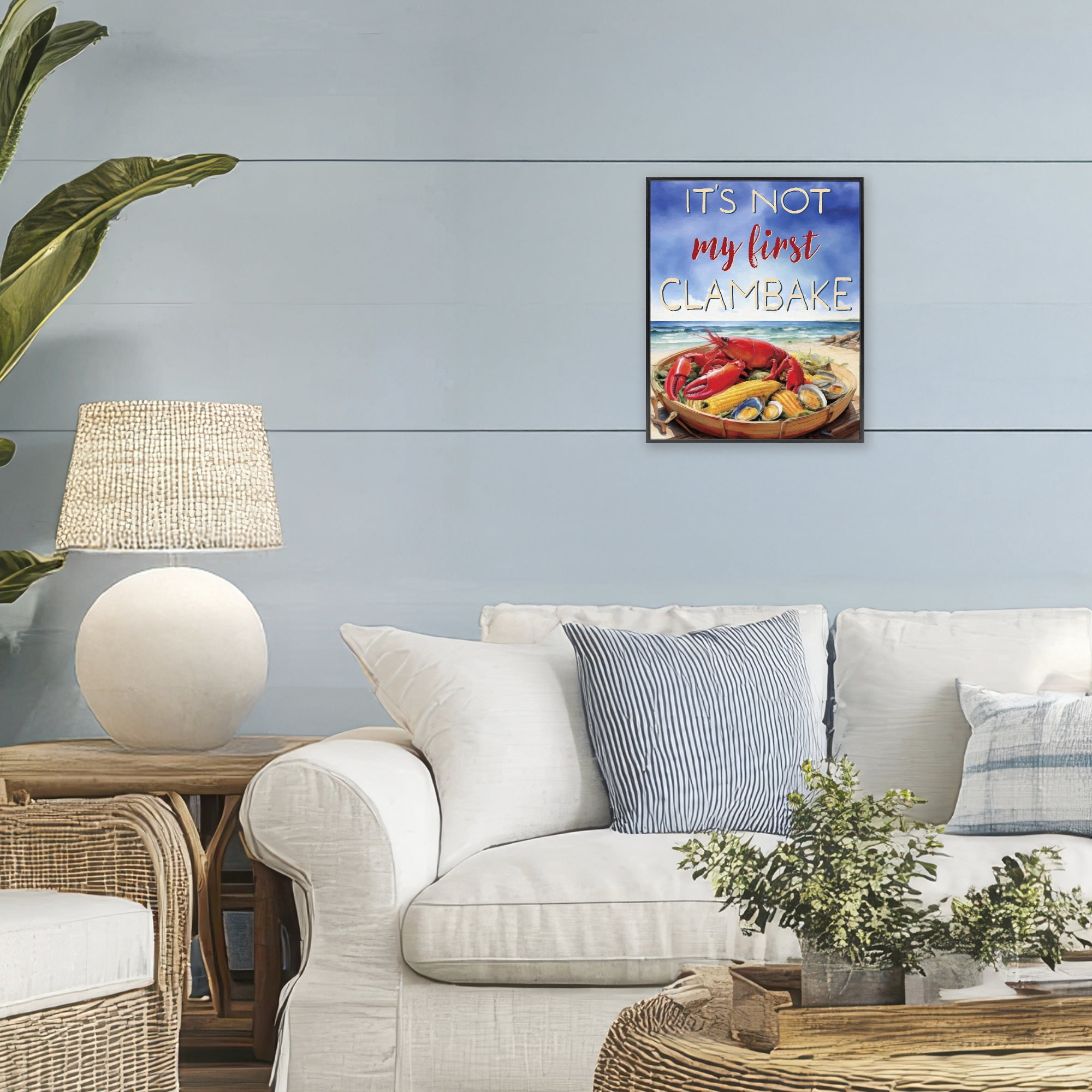 Stupell Industries Not My First Clambake Black Framed Giclee Art, design by Grotto Studios