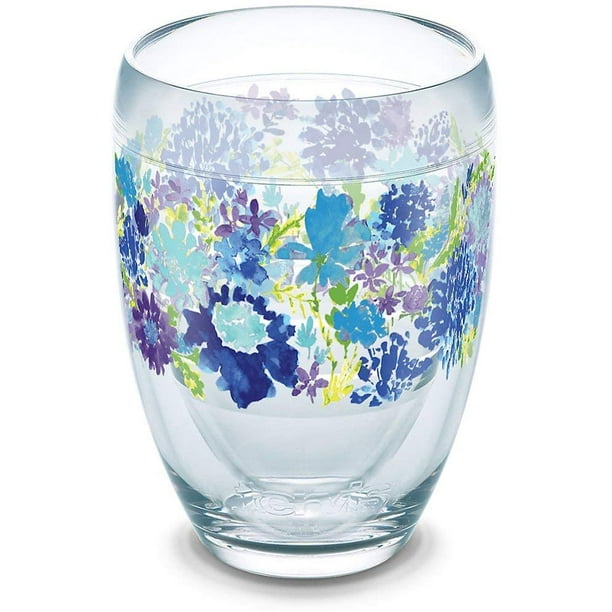 Tervis Stemless Wine Glass 9oz Fiesta Purple Floral