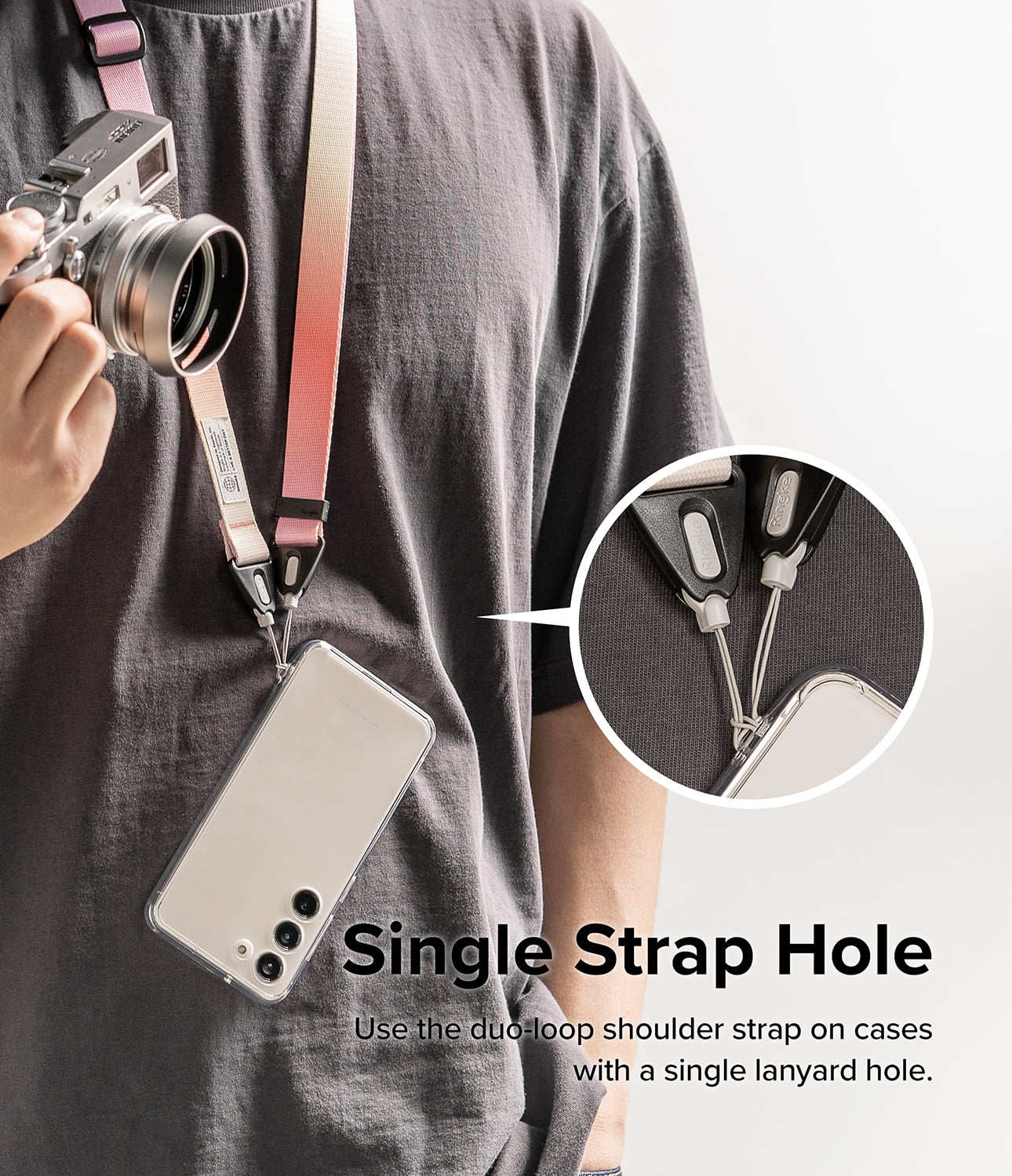 Ringke Shoulder Strap [Phone Lanyard] Designed for Camera Strap and Phone Strap, Adjustable Sturdy Universal Crossbody Strap Compatible with Camera and Phone Case - Aloha Sunset